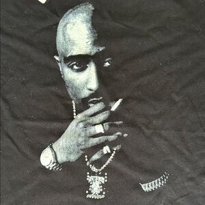 Tupac Black Graphic Short Sleeve Tee